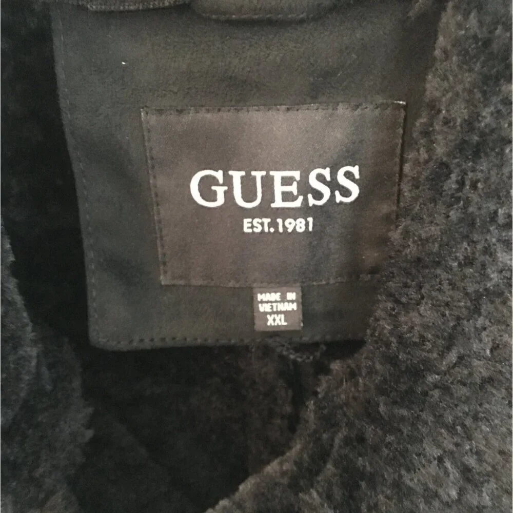 Guess Men's jacket  XXL Black Suede